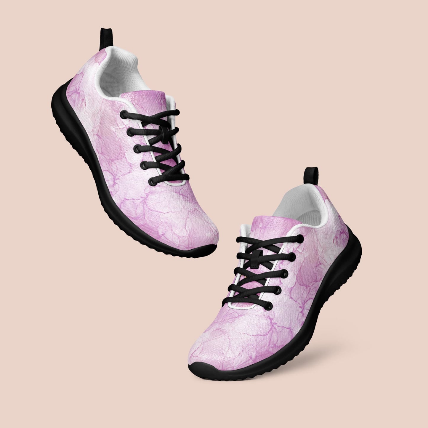 Chaussures de sport roses pour femme avec motif marbre et semelle noire - Artic60