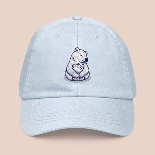 Casquette pastel bleue en coton avec illustration ours polaire - Artic60