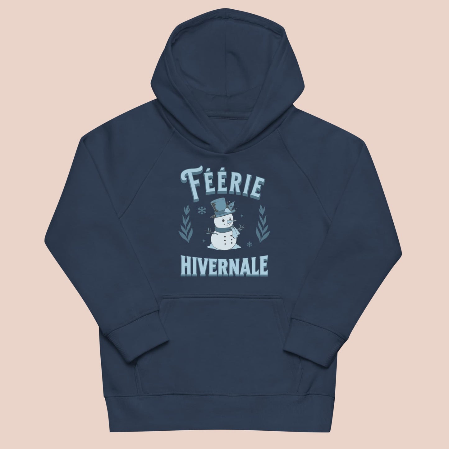 Hoodie bleu marine pour enfant avec bonhomme de neige - Artic60
