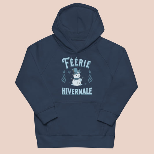 Hoodie bleu marine pour enfant avec bonhomme de neige - Artic60