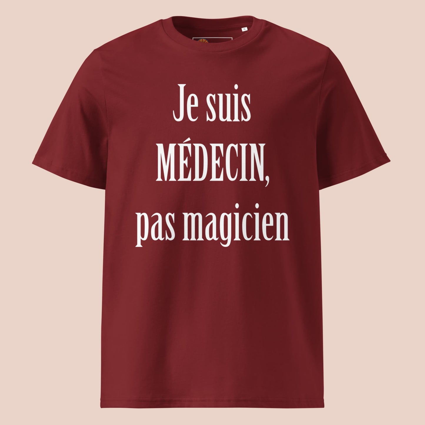 T-shirt bourgogne à plat avec design métier pour professionnel de la santé – Artic60