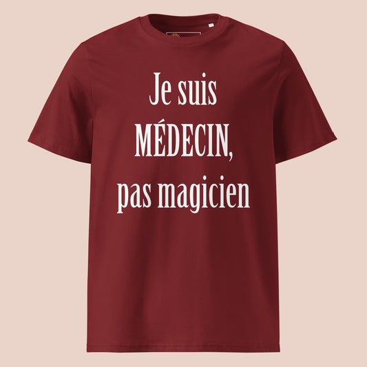 T-shirt bourgogne à plat avec design métier pour professionnel de la santé – Artic60