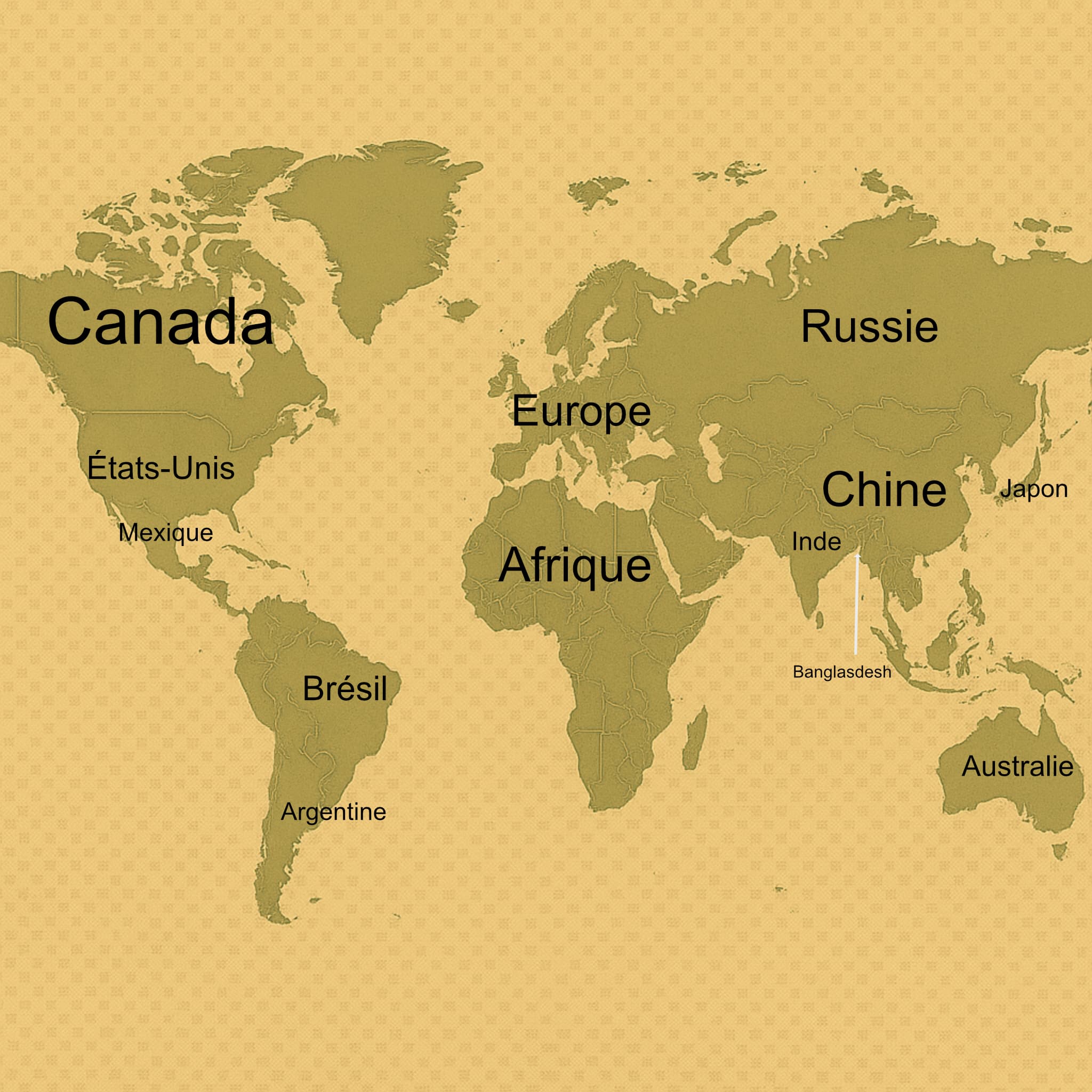 Mape monde - carte du monde image pour tous les produits fabriqués à l'international.
